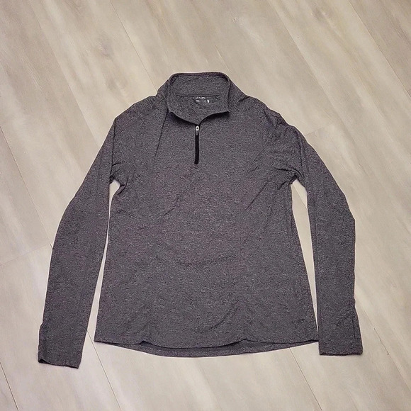 Jockey Grey Long Sleeve Quarter Zip‎ Womens Pullover Size Medium - Picture 1 of 9